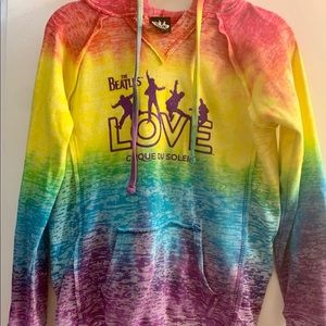 Beatles LOVE rainbow dye hoodie Small